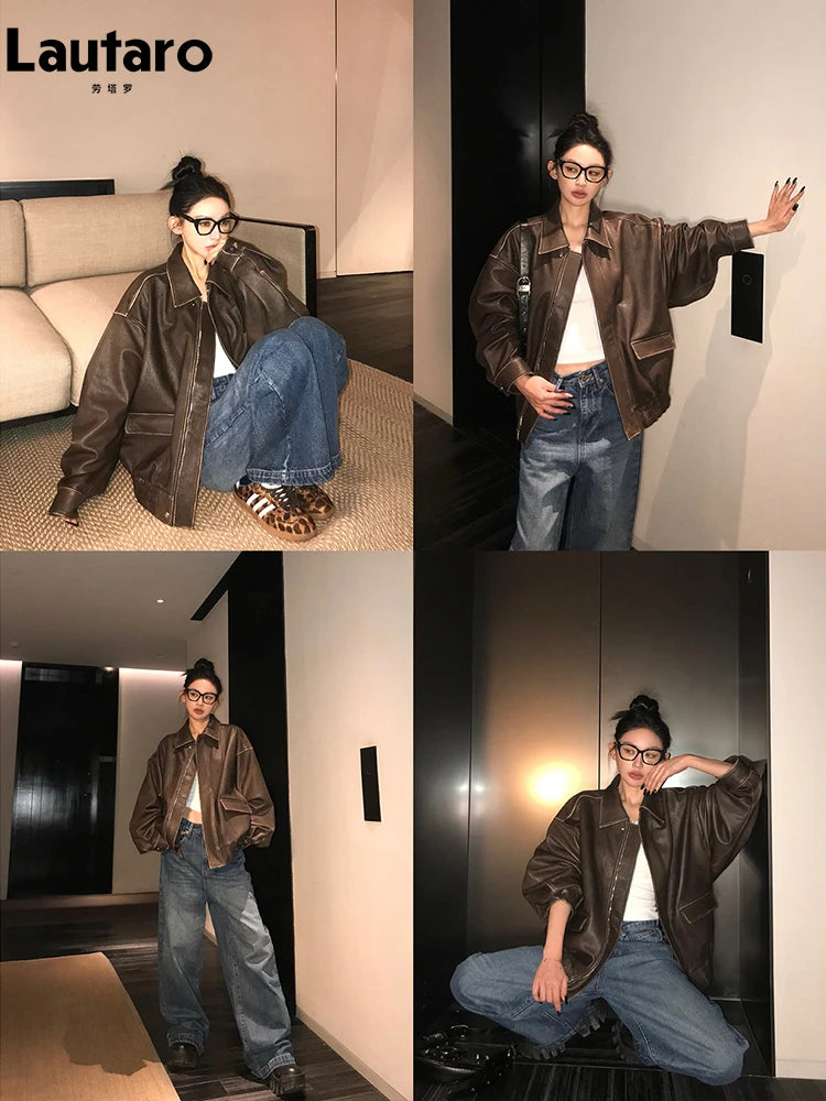 Distressed Faux Leather Jacket