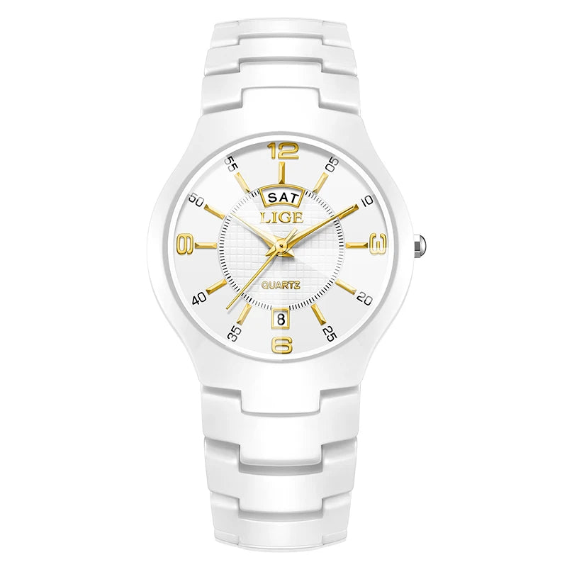 LIGE Ceramic Date Ladies Watch