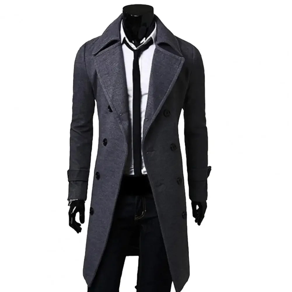 Double-Breasted Men Trench Coat