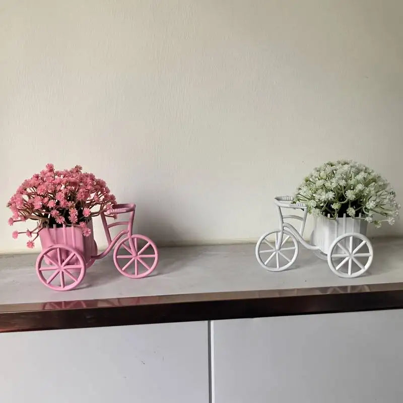 Bicycle Flower Basket Home Decor Artificial