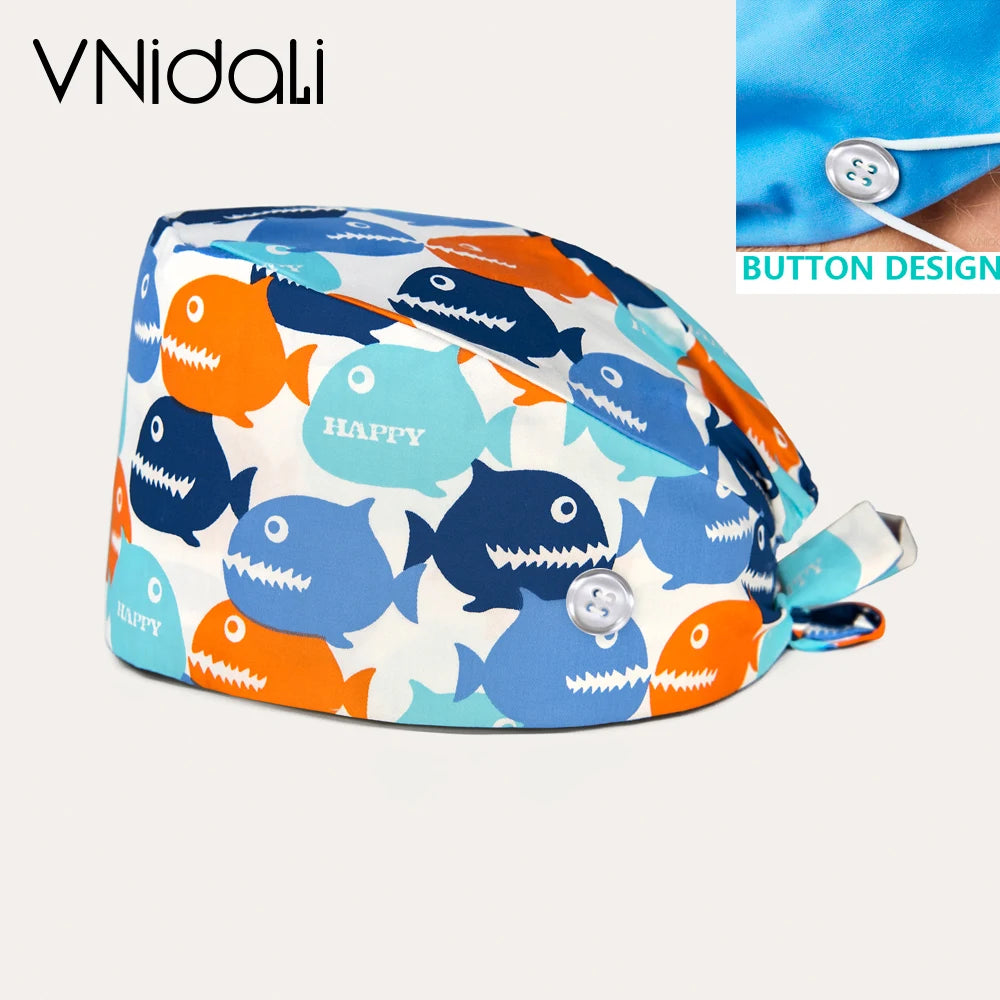 Scrub Cap with Button