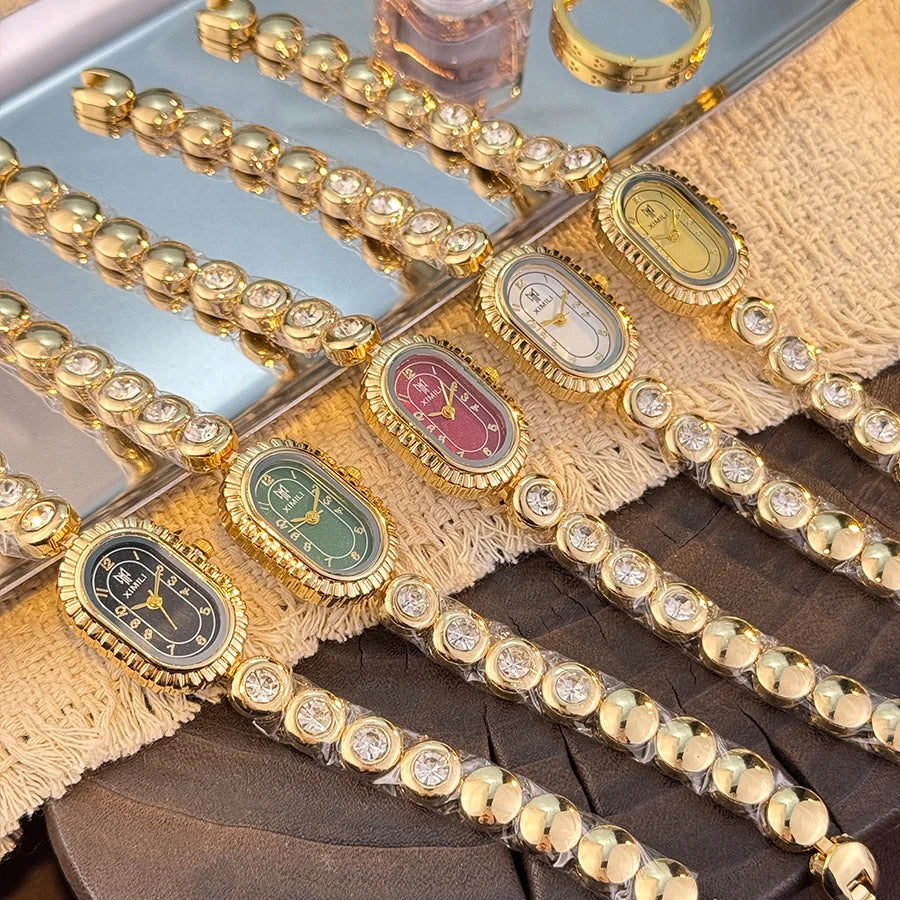 Oval Diamond Bracelet Quartz Watch