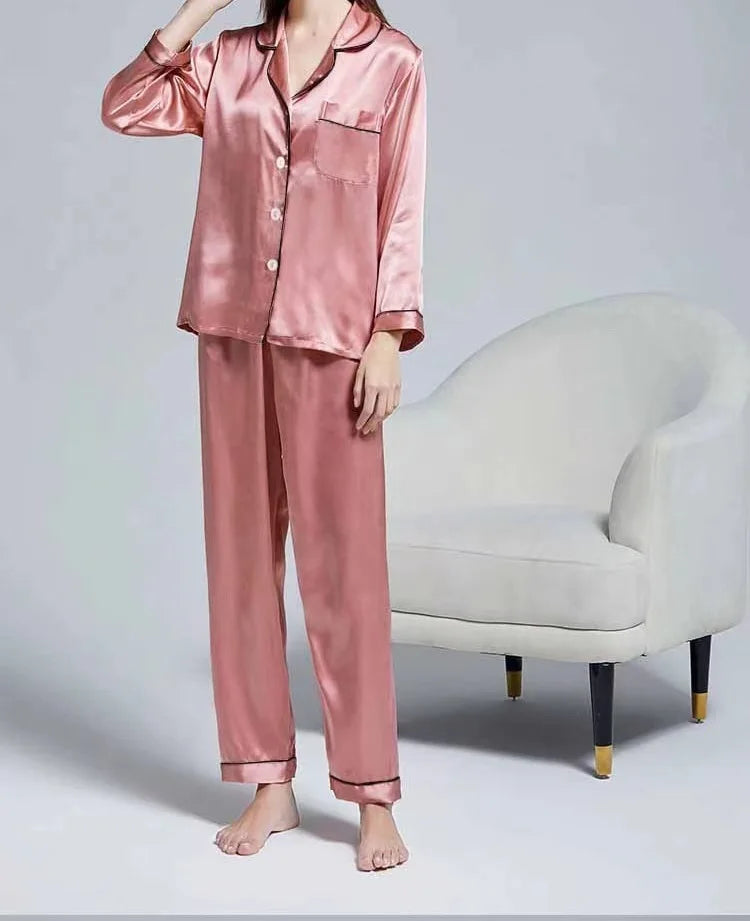 Custom Satin Couple Pajama Set Gift