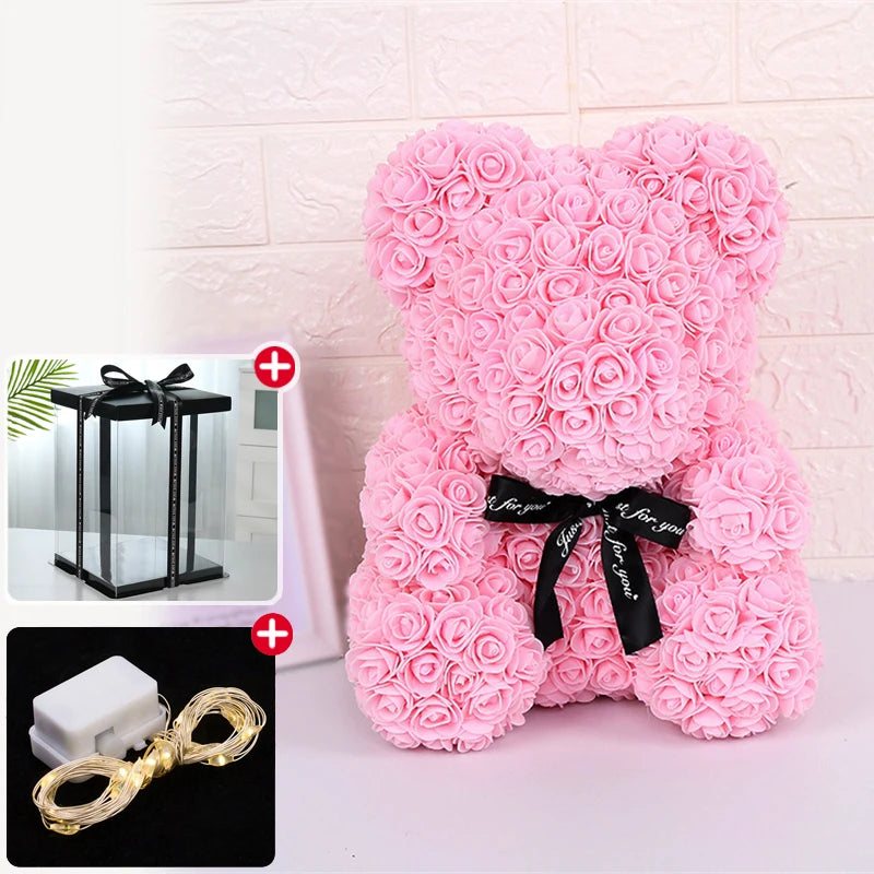 Rose Bear LED Gift Box Valentine Birthday