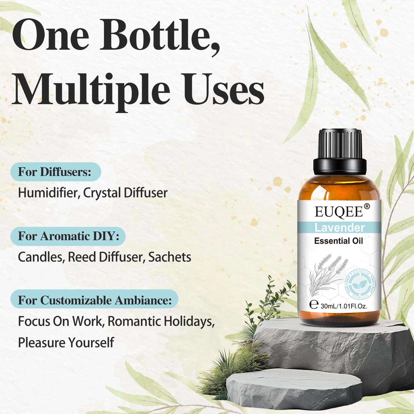 Lavender Essential Oil Diffuser Humidifier 30ml