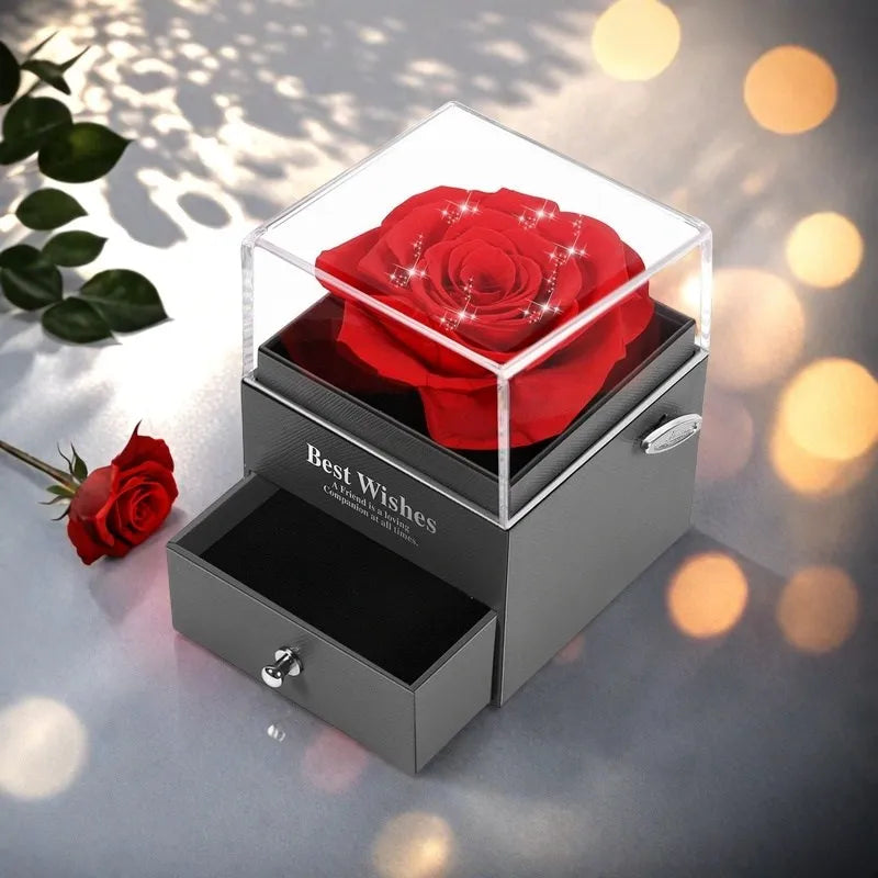 Eternal Rose Heart Necklace Gift Box