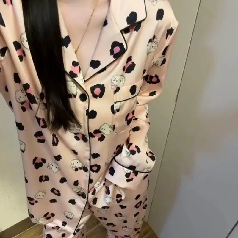 Women's Ice Silk Cute Pajama Set