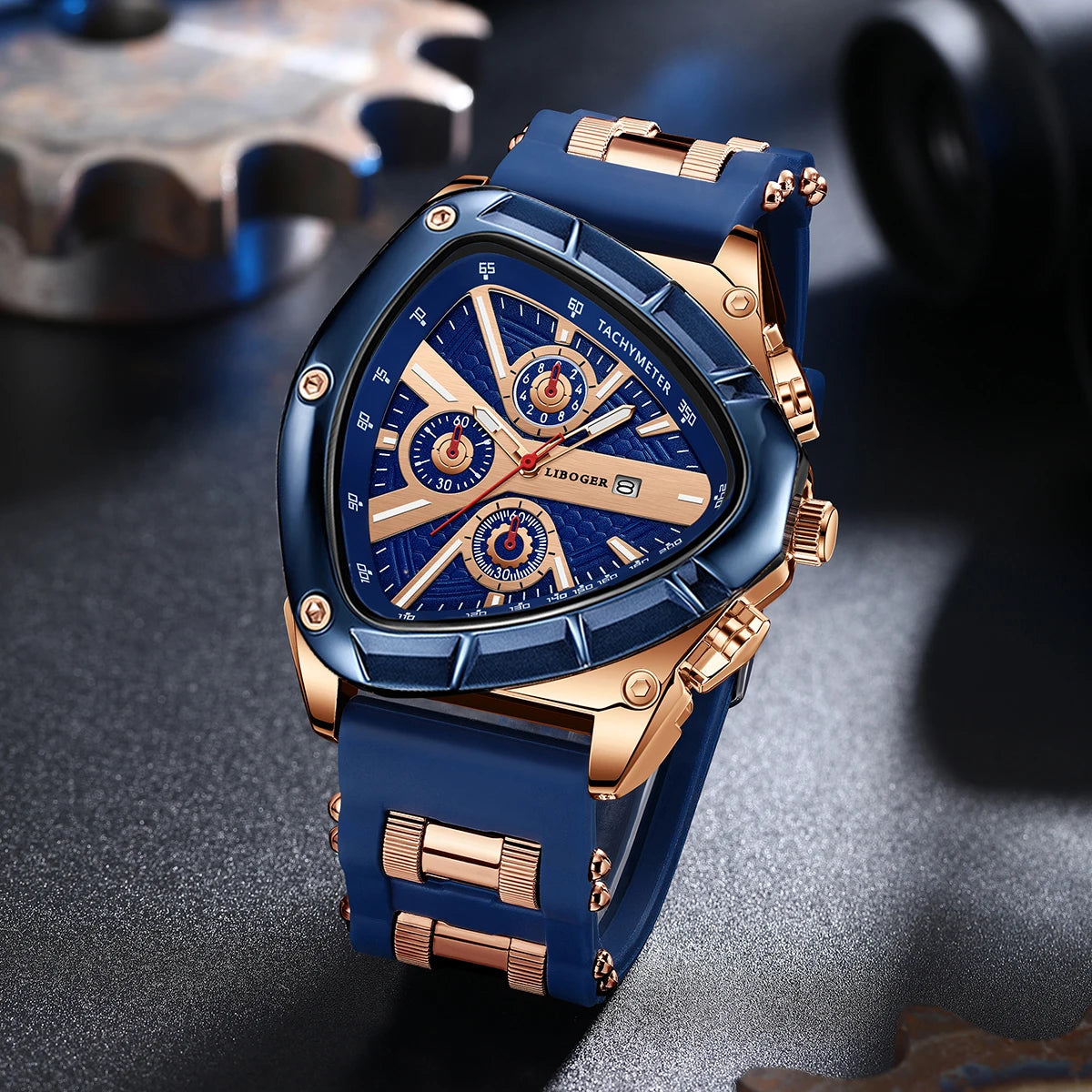 Men's Sports Silicone Auto Date Quartz Watch