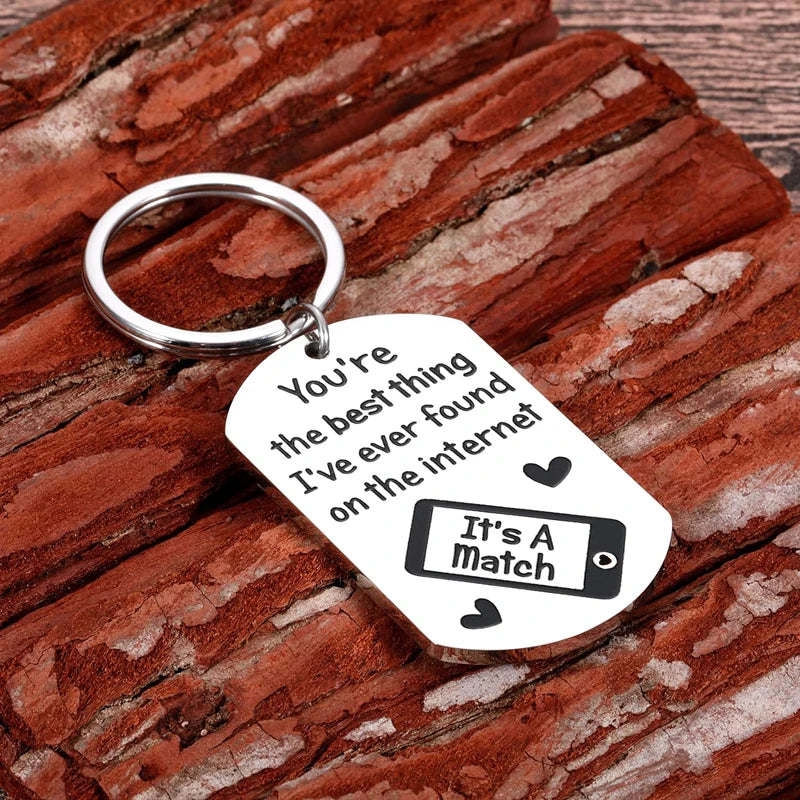 Funny Online Dating Keychain Couple Gift