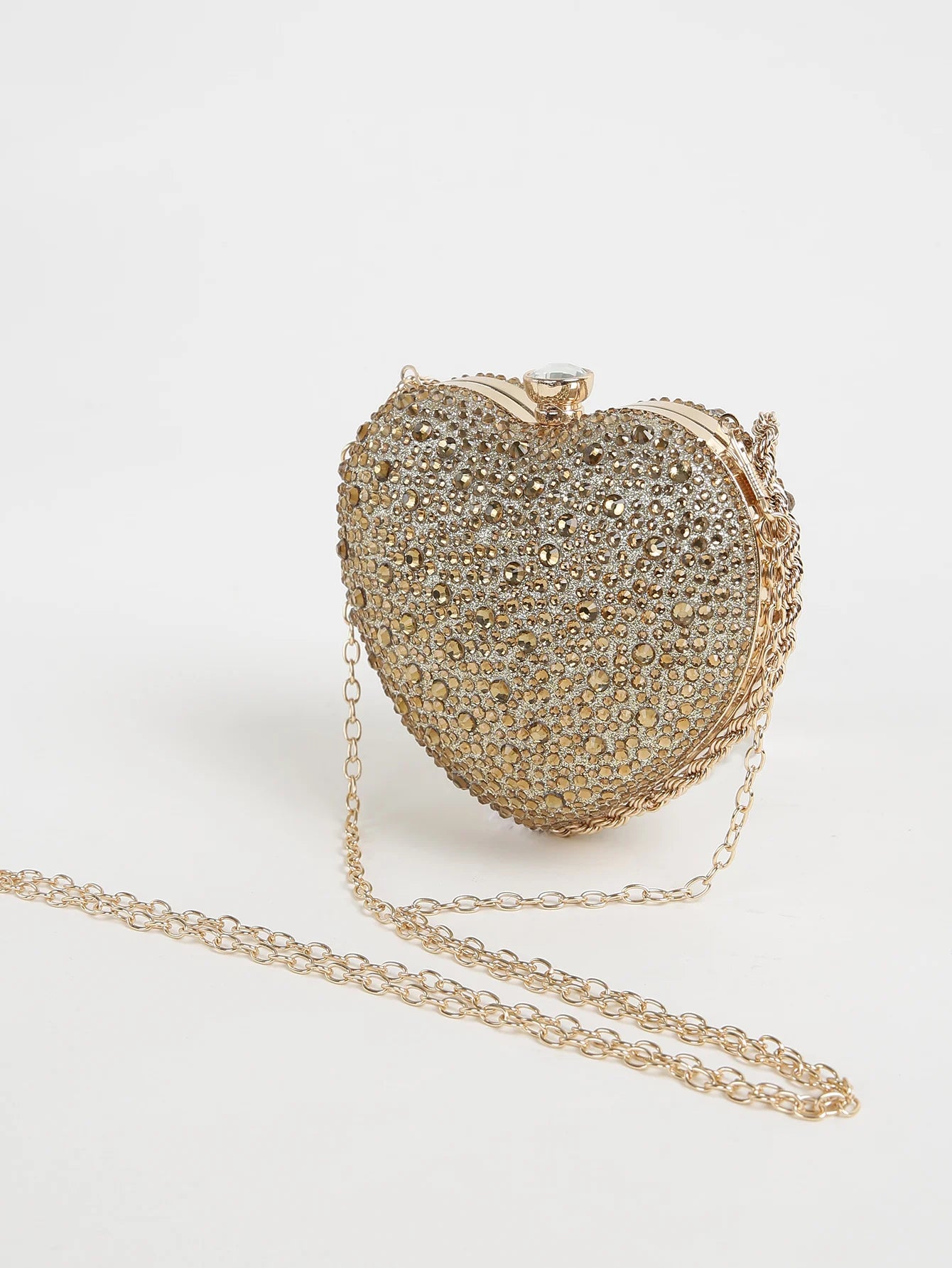 Women's Rhinestone Heart Evening Clutch Bag