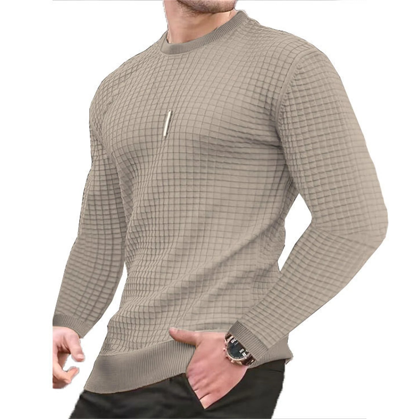 Waffle Check Hoodie Men