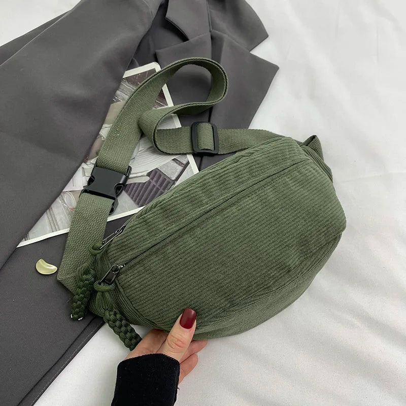 Corduroy Waist & Crossbody Bag
