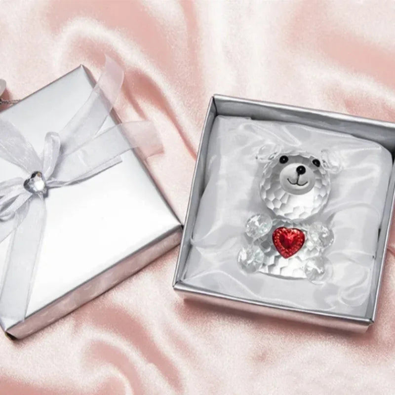 Crystal Bear Rose Gift Box Valentine