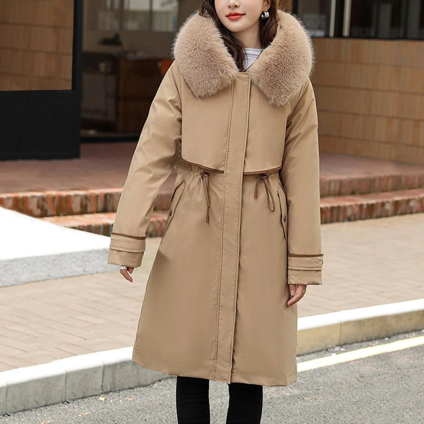 Korean Fleece Women Parka