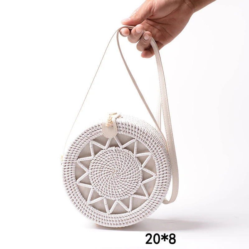 Rattan Woven Straw Crossbody Bag