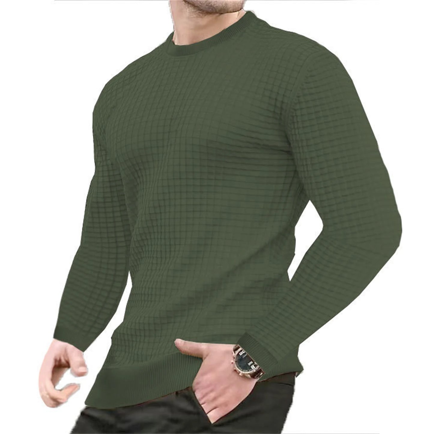 Waffle Check Hoodie Men