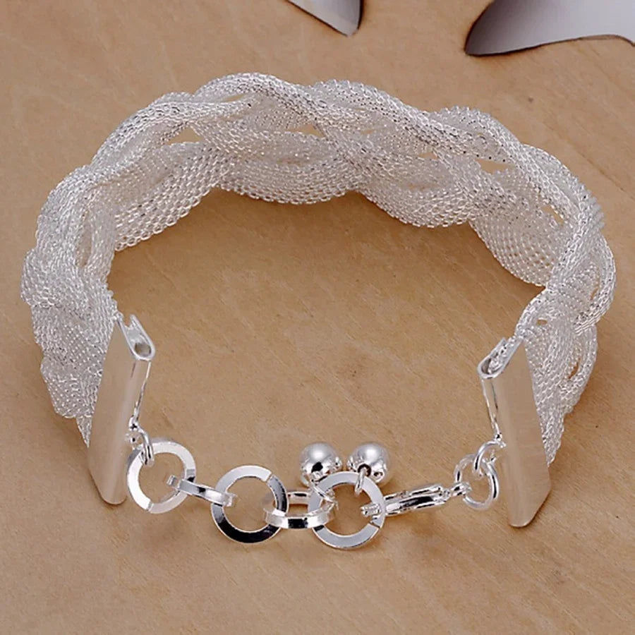 Women's S925 Silver Charm Bracelet Wedding