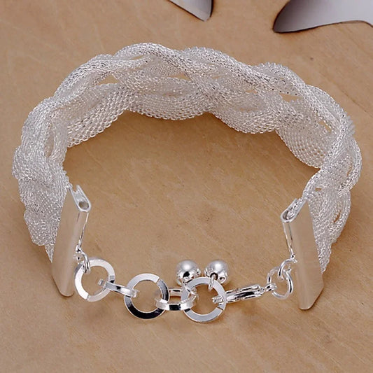 Women's S925 Silver Charm Bracelet Wedding