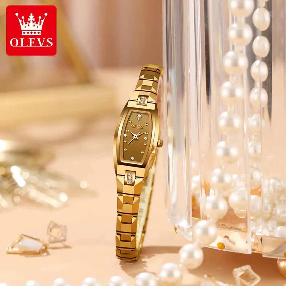 OLEVS Slim Tonneau Diamond Watch