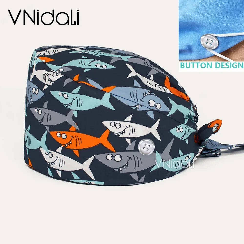 Scrub Cap with Button