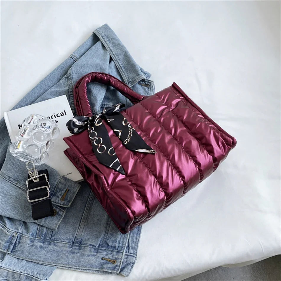 Quilted Silk Scarf Crossbody Bag