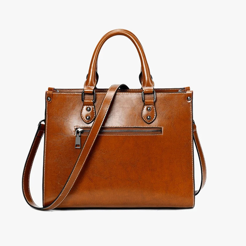 Cowhide Leather Shoulder Tote Bag
