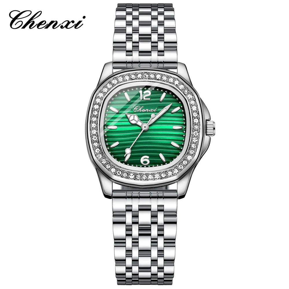 CHENXI Square Dial Steel Ladies Watch