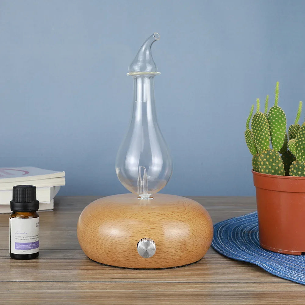 Waterless Nebulizer Wood Glass Oil Diffuser