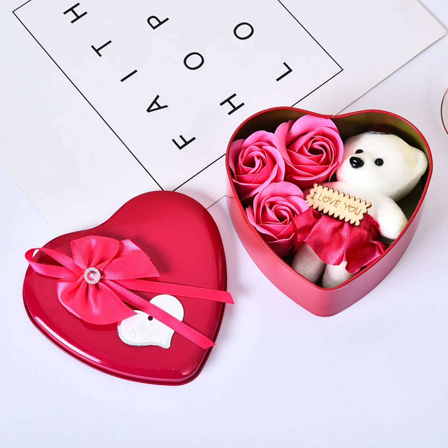 Teddy Bear Rose Gift Box Valentine Mother