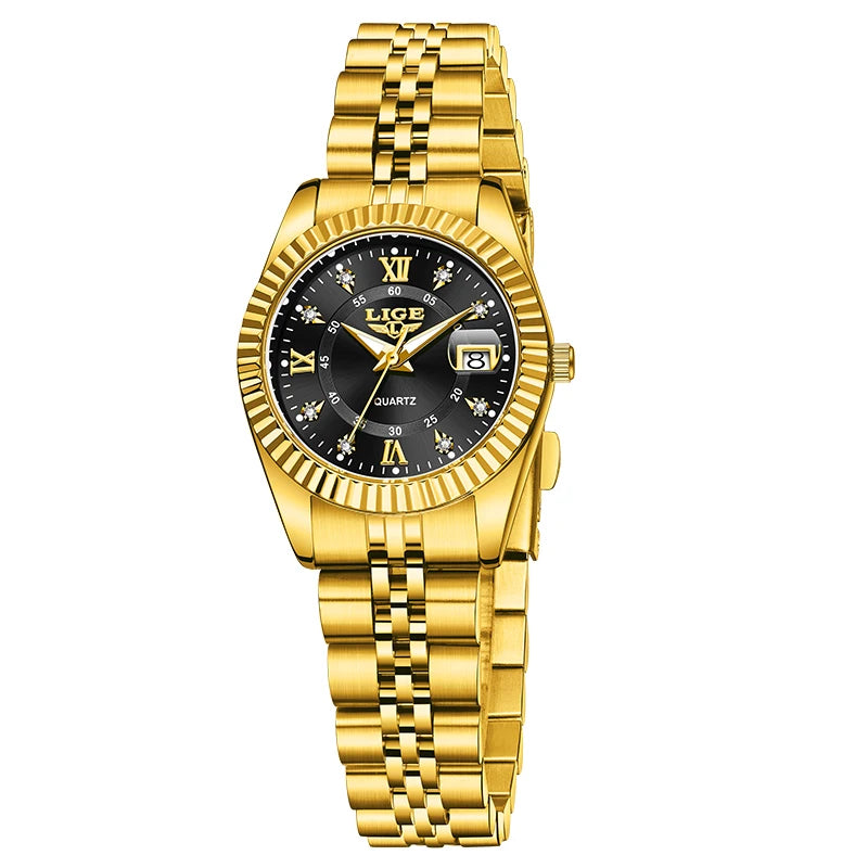 LIGE Waterproof Calendar Ladies Watch