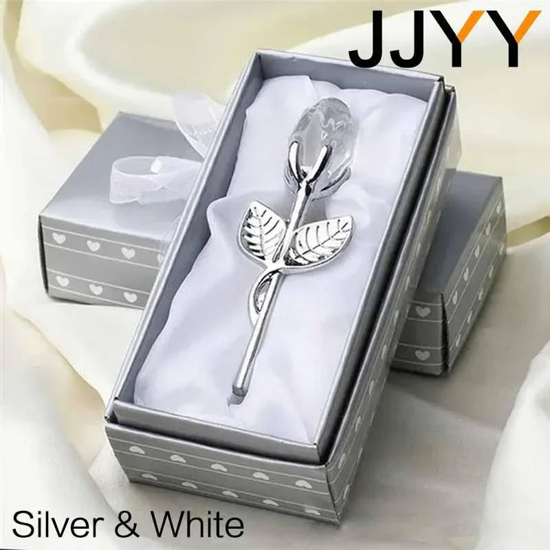 Crystal Rose Statue Gift Box Wedding Decor