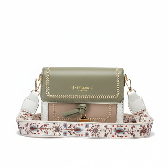 Women's Contrast Color Small Square Crossbody Bag