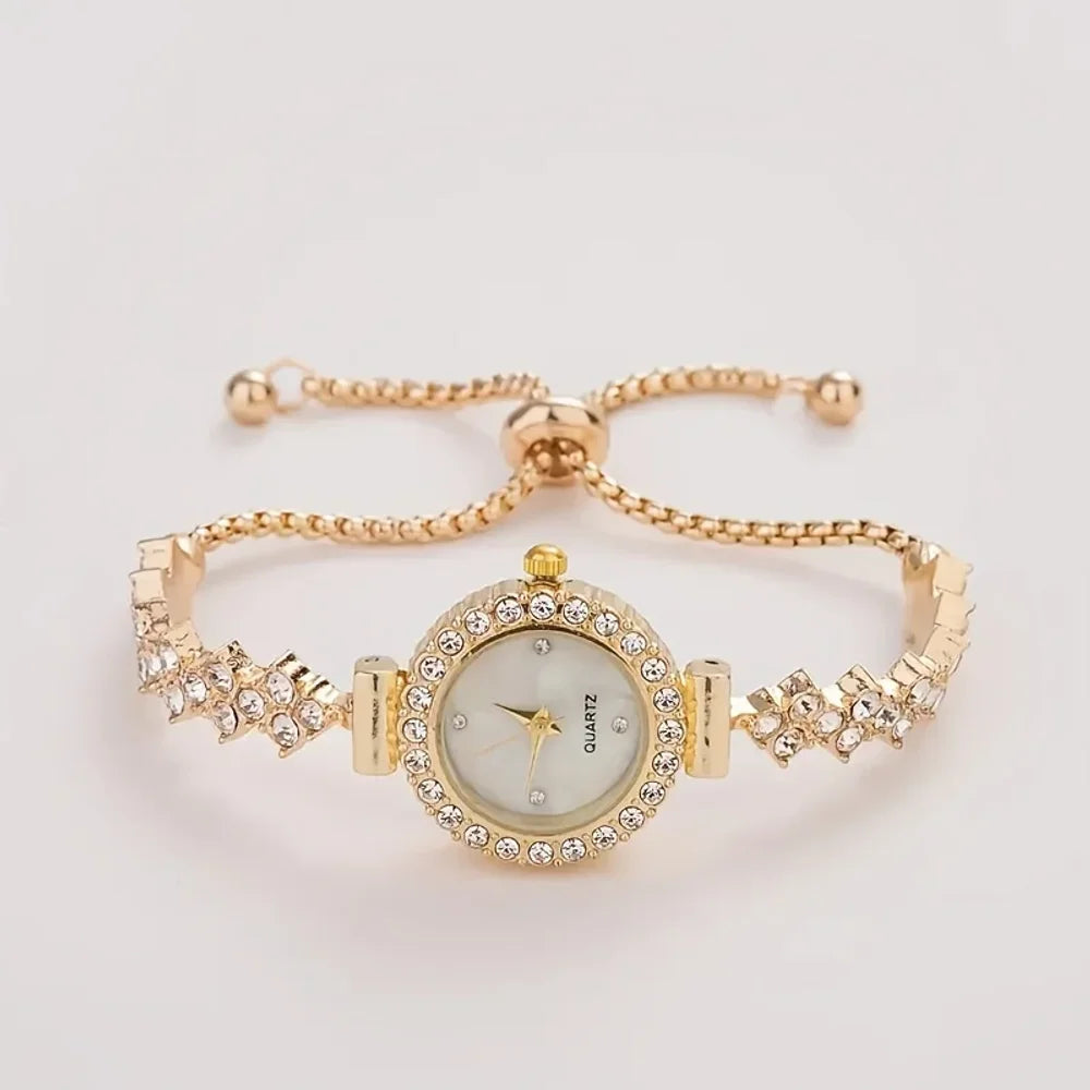 Gold Crystal Bracelet Watch