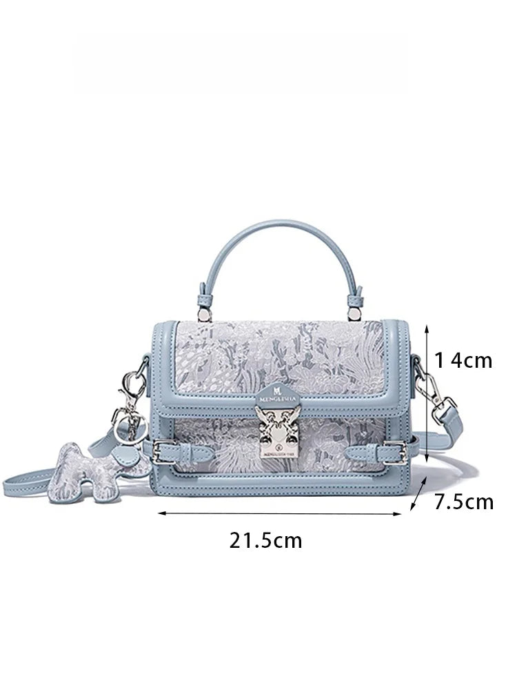 Embroidered Square Crossbody Bag