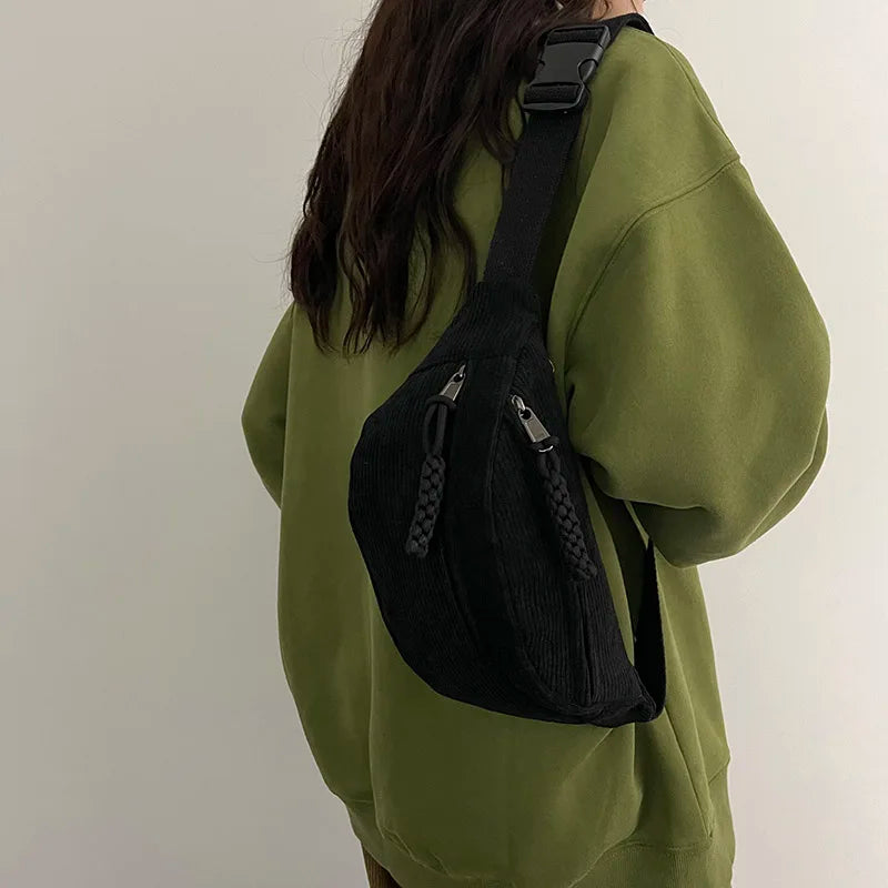 Corduroy Waist & Crossbody Bag