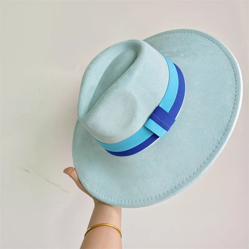Women's Wide Brim Fedora Hat Retro Style