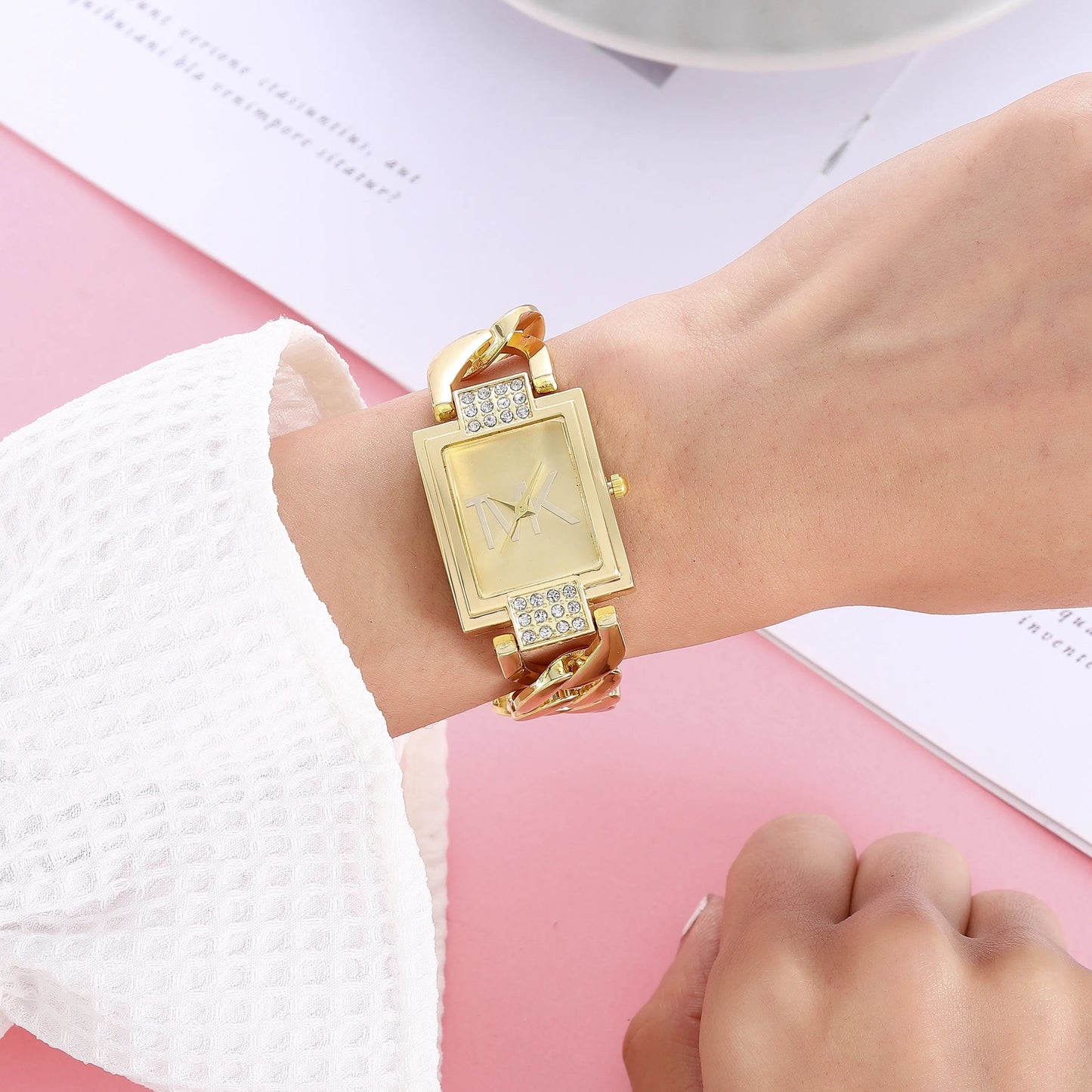 Square Metal Strap Ladies Watch