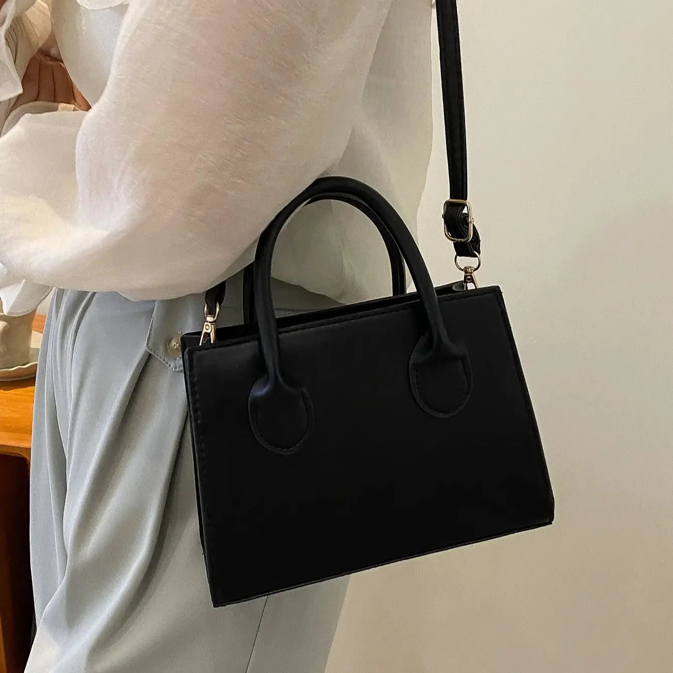 Women's PU Leather Large Travel Tote Bag