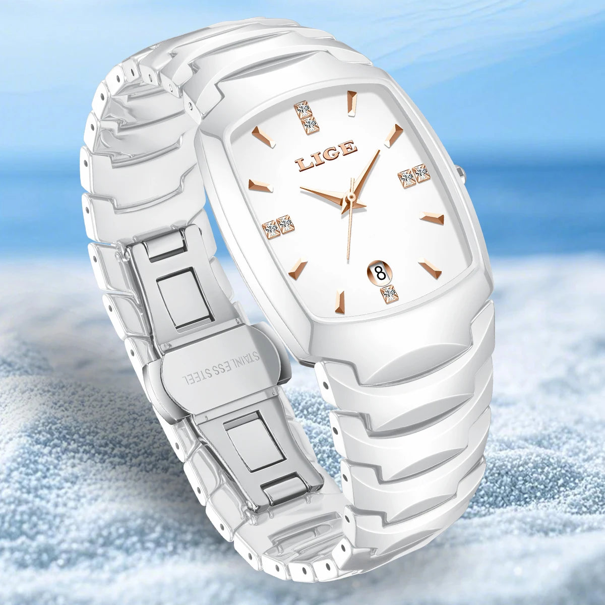 LIGE Calendar Steel Ladies Watch