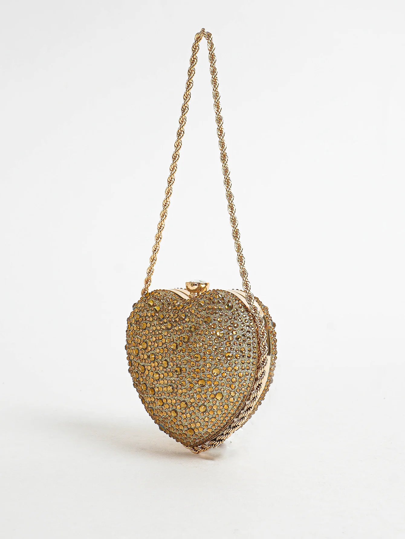Women's Rhinestone Heart Evening Clutch Bag
