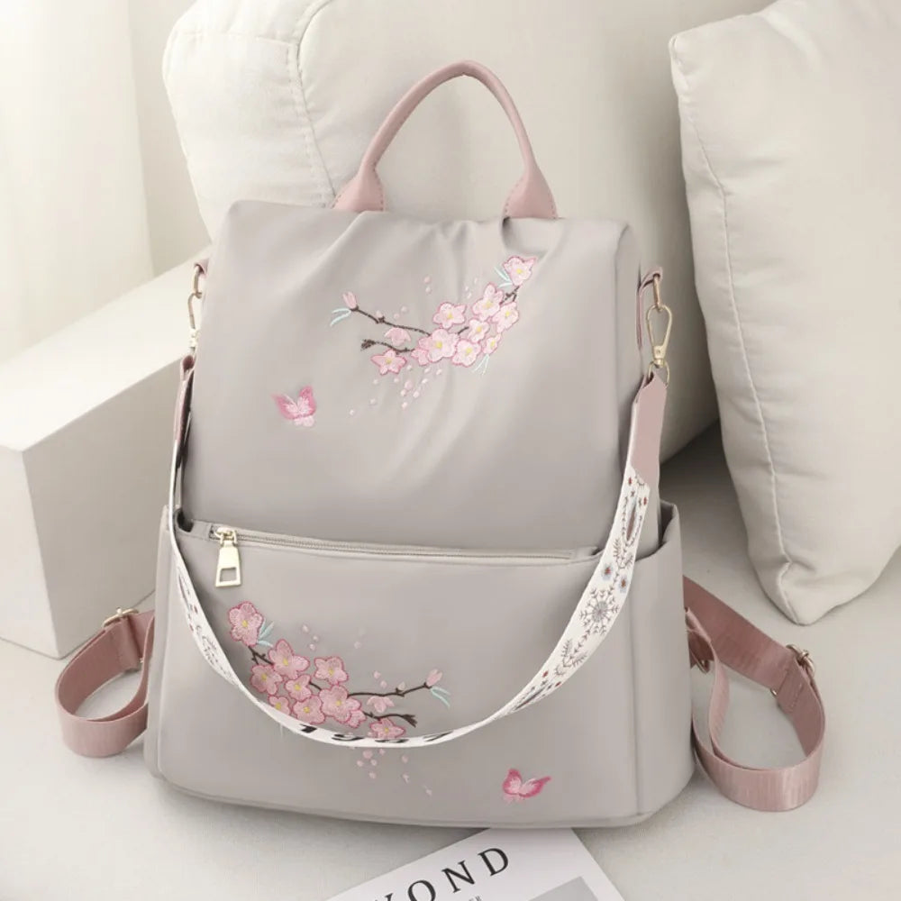 Floral Nylon Backpack Large