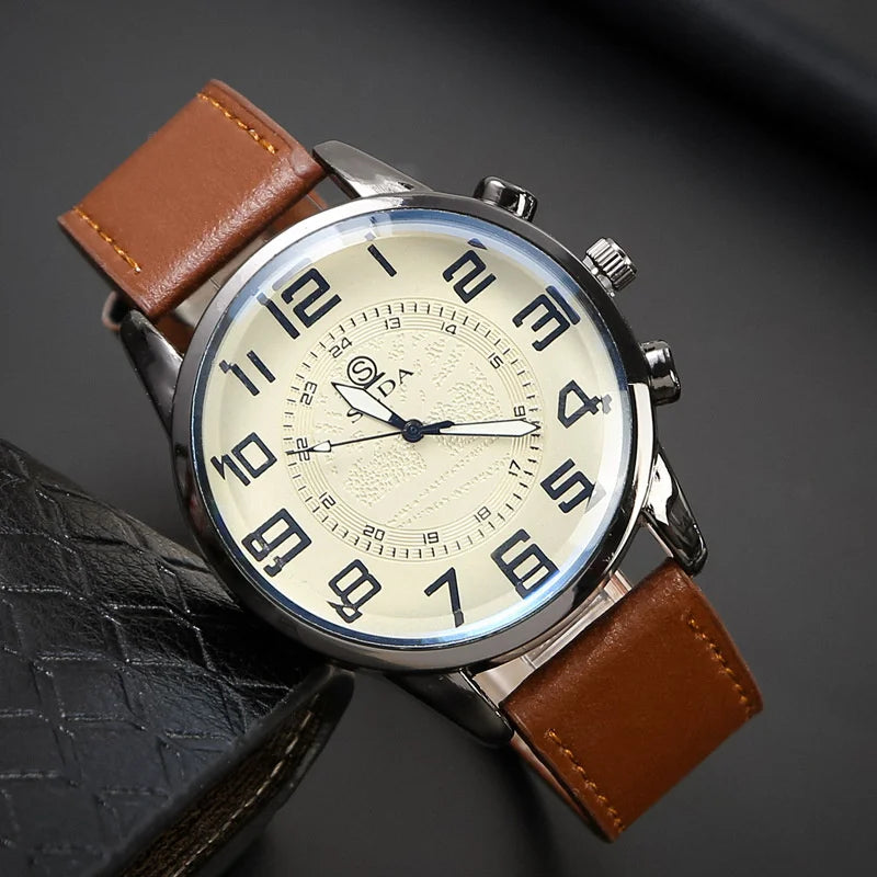 Casual Leather Watch Men