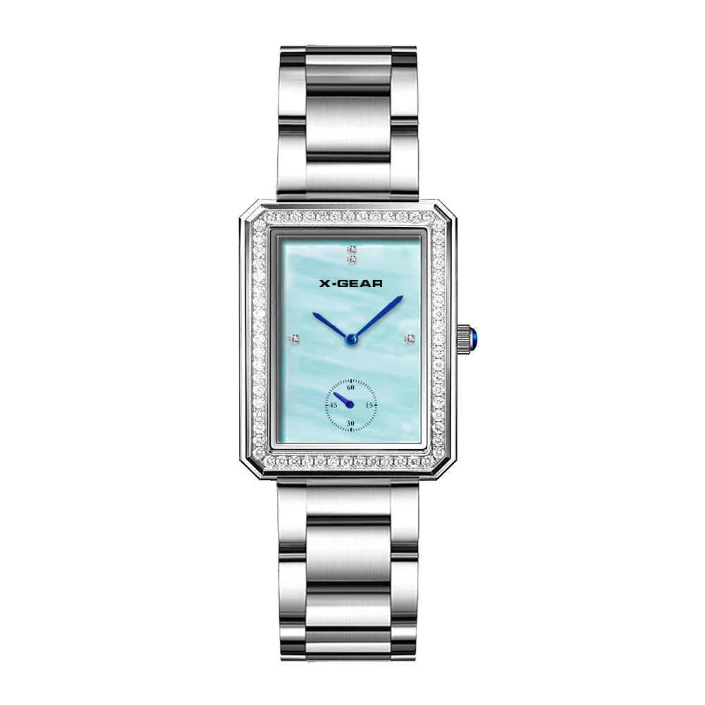 Zircon Dial Rose Gold Mesh Watch