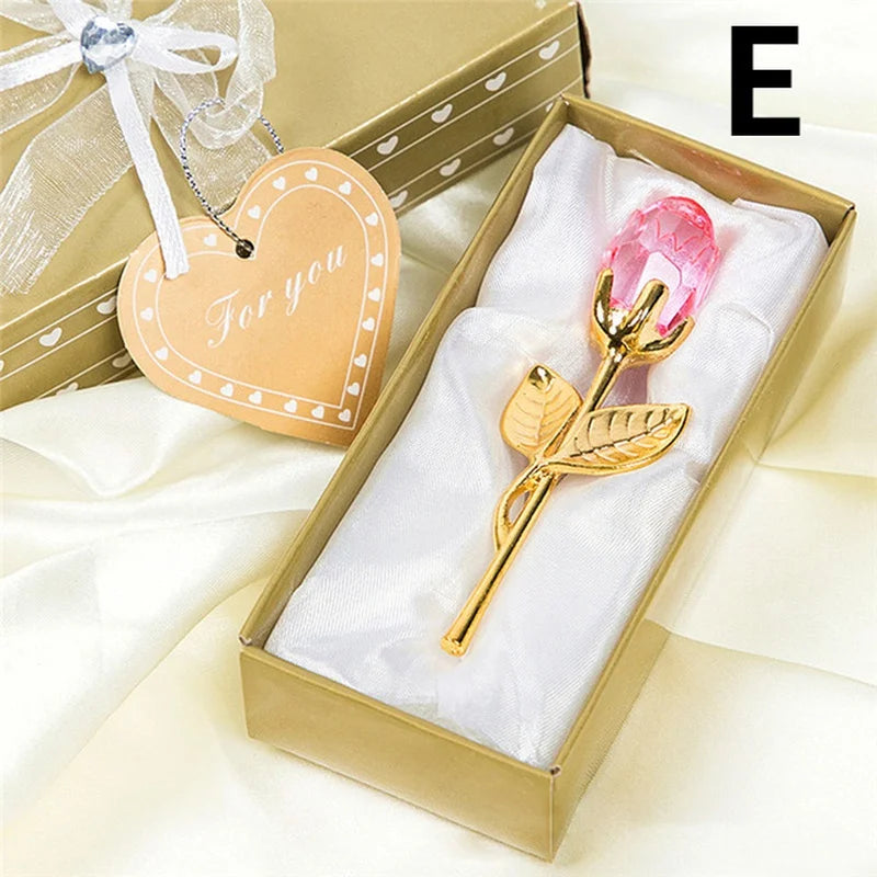 Crystal Glass Rose Ornament