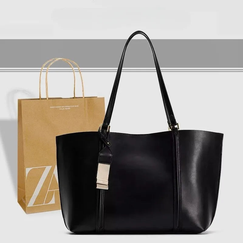 Vintage Leather Underarm Tote Bag