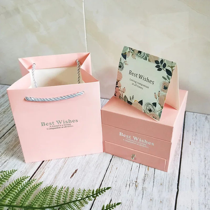 Soap Flower Jewelry Gift Box Rose Necklace