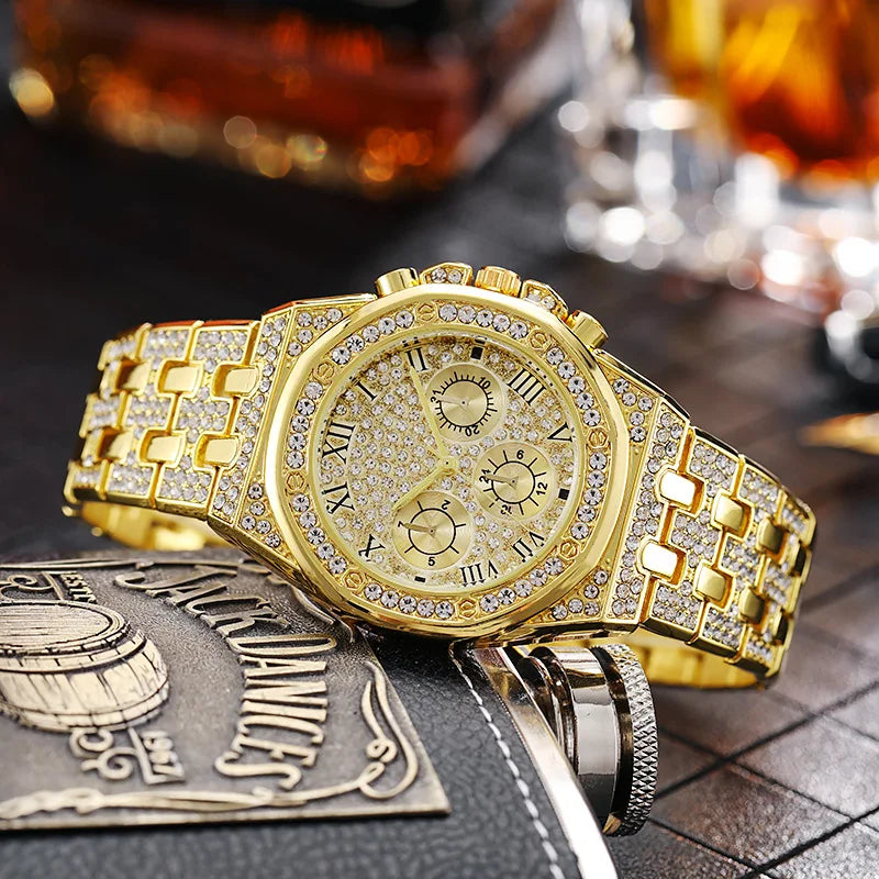 Crystal Gold Men Watch