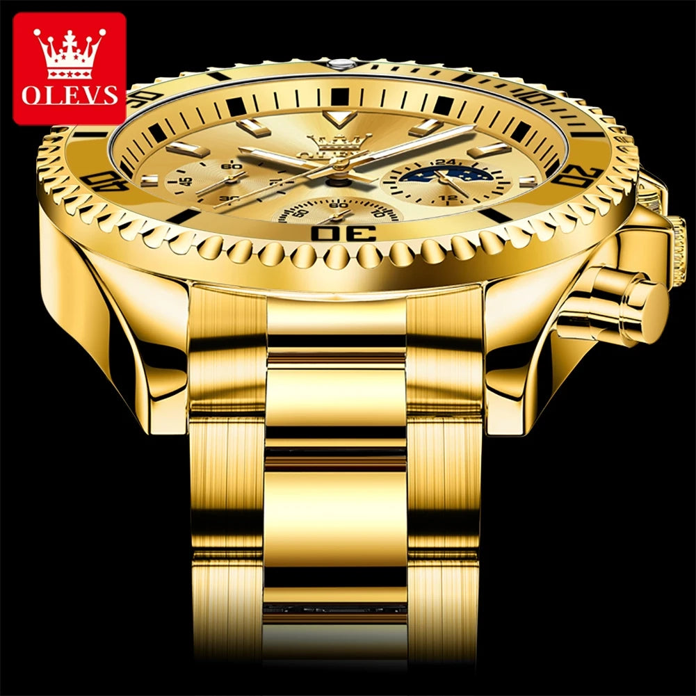 OLEVS Men's Luminous Quartz Watch Steel
