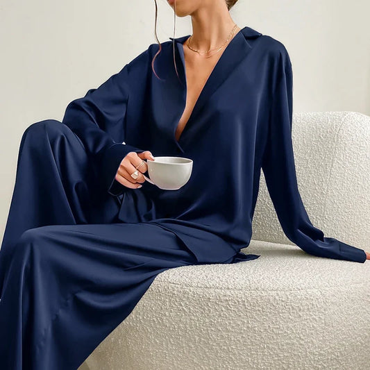 Women's Satin Silk Pajama Set 2-Piece