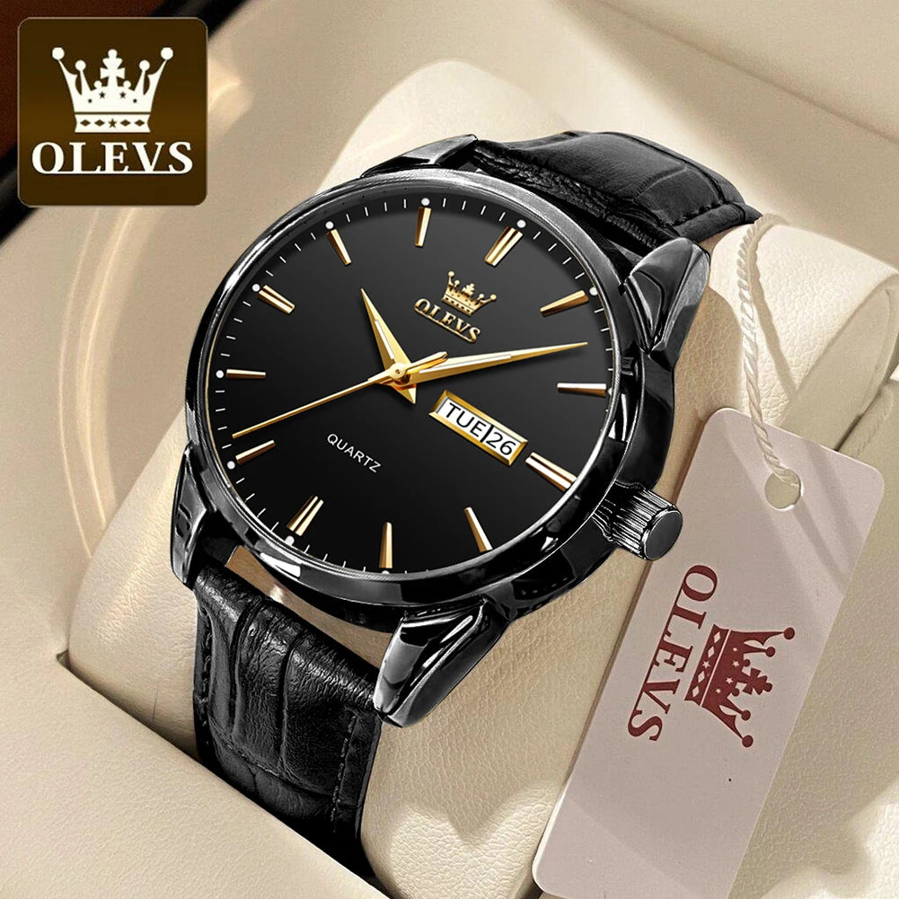 OLEVS Women's Waterproof Dual Calendar Watch